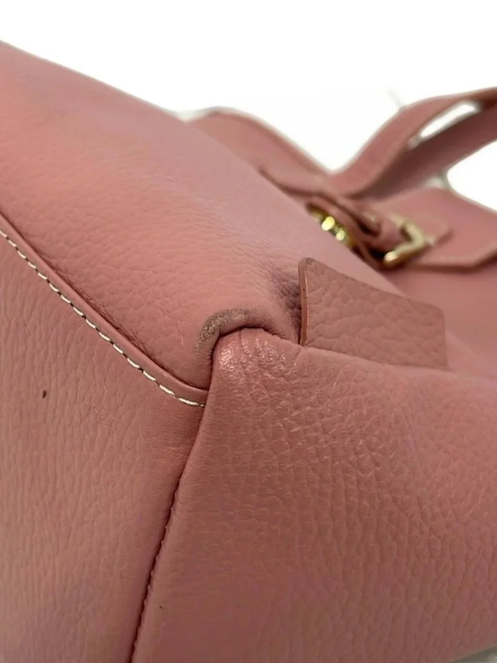 russet Pink Leather Tote Bag